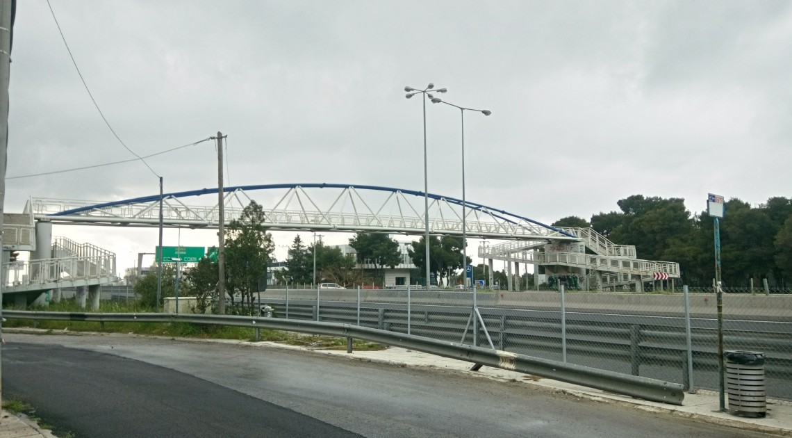Pedestrian Bridge at the National Motorway Athens-Lamia